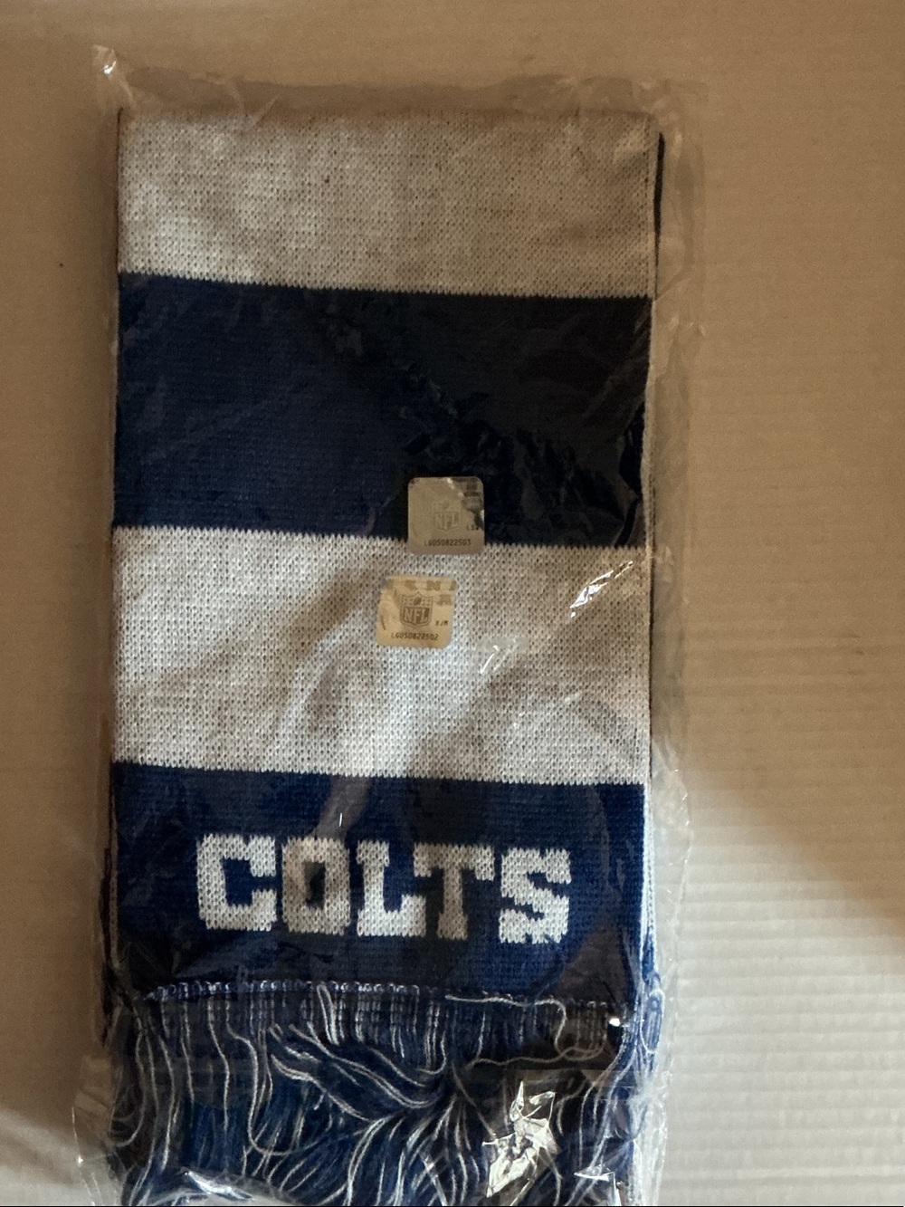 NFL Indianapolis Colts Striped Knit Scarf - Blue & White